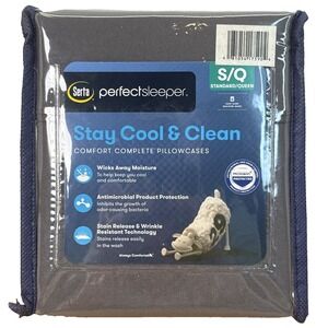 Seta Stay Cool & Clean Pillow Cases Grey- Standard/Queen
